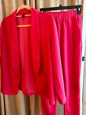 Hot Pink Blazer and Pants Set- Shein- Small